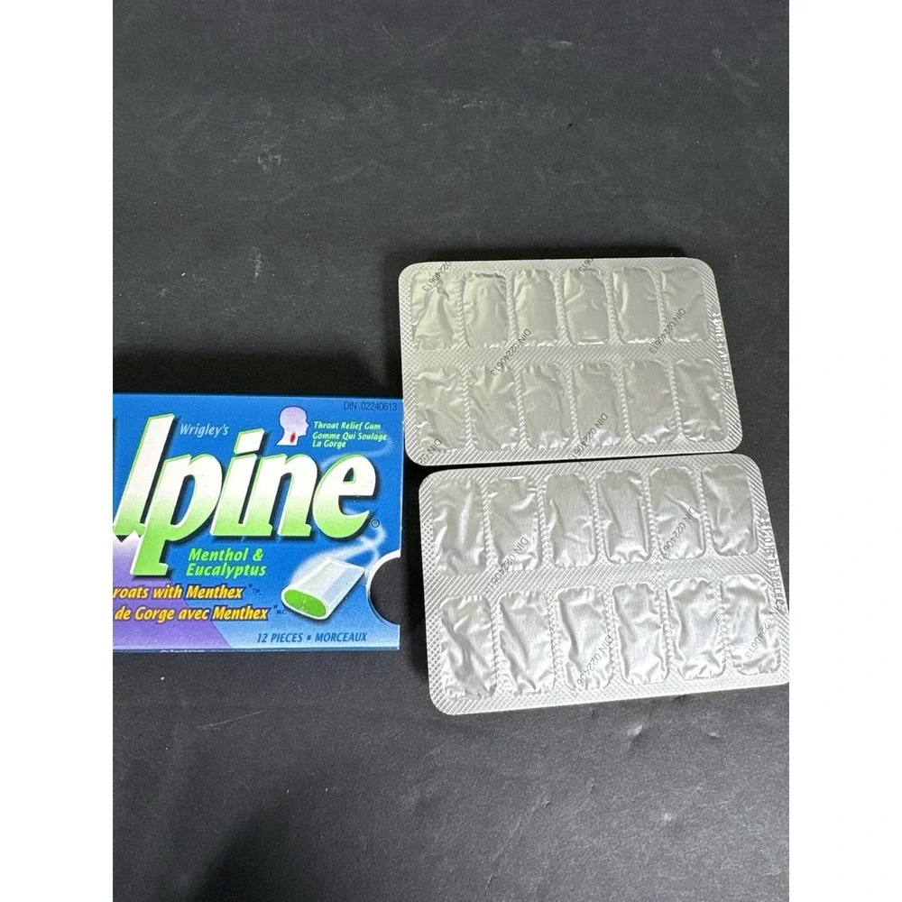 Vintage Wrigley's Alpine Menthol & Eucalyptus Gum Empty Display Package